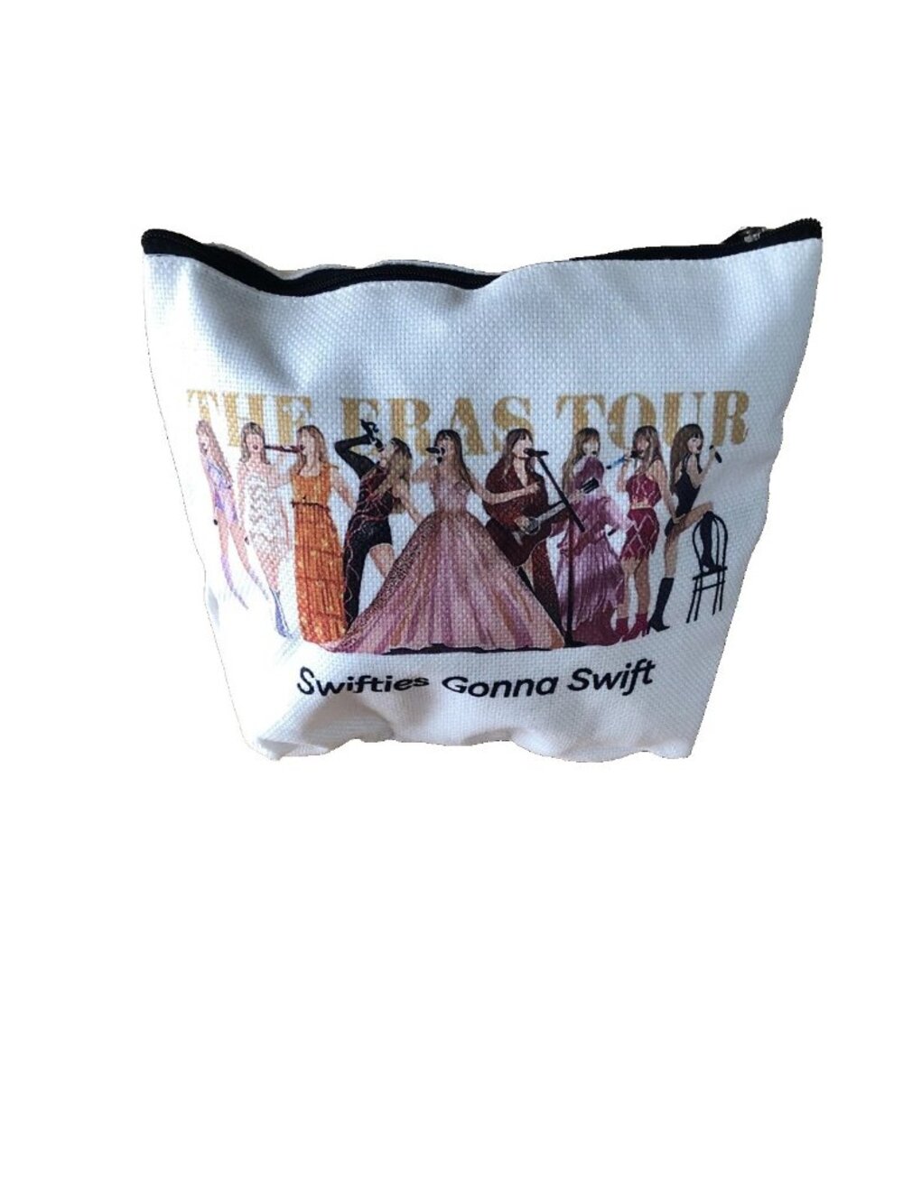 Taylor Swift Eras Tour Canvas Makeup Wallet Purse Bag Graphic Print 1989 Zipper